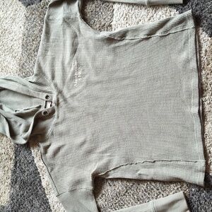 Abercrombie & Fitch waffle knit top slightly crop Small Y2k